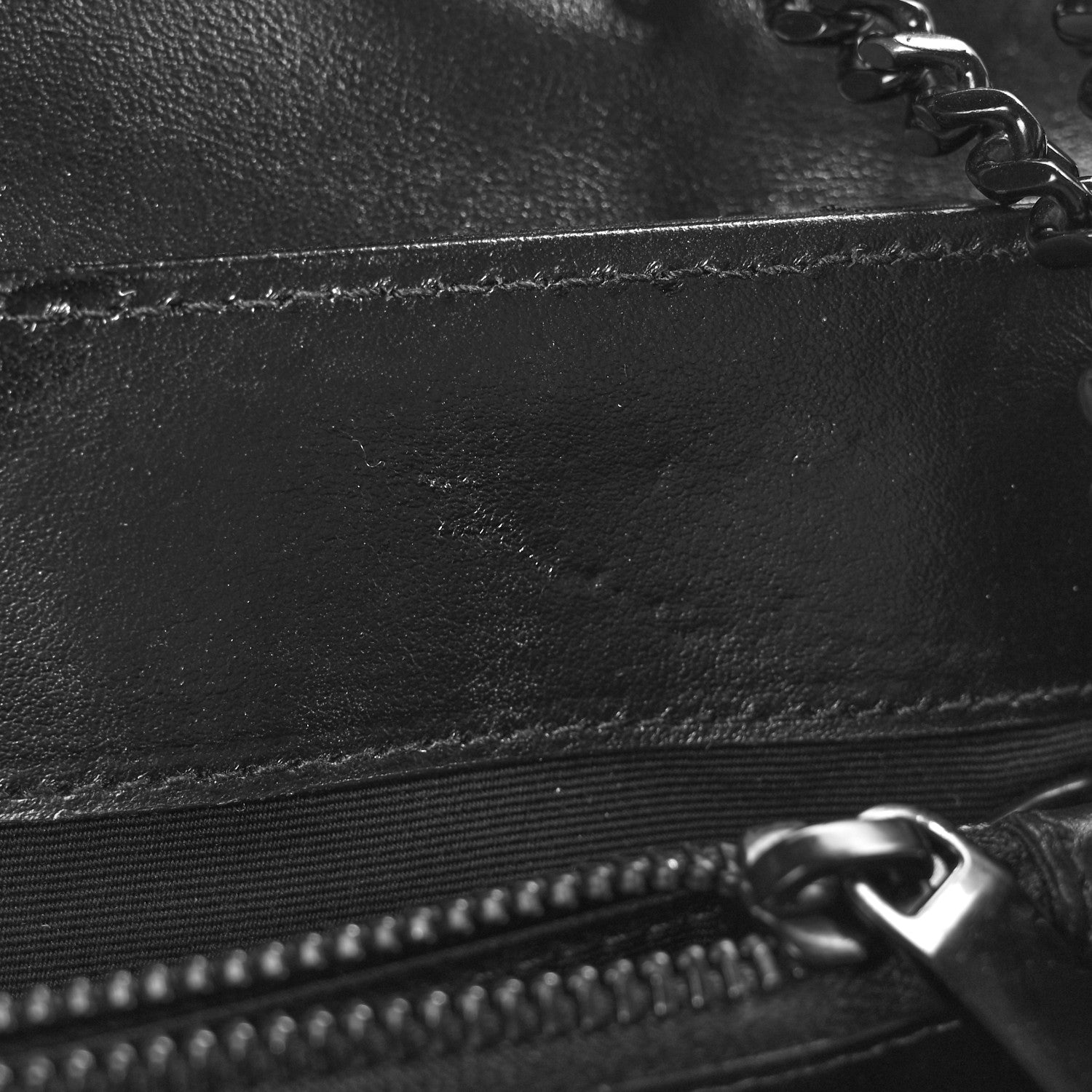 Saint Laurent Calfskin Y Quilted Monogram Monochrome Small Loulou Chain Satchel Black 12 of 12