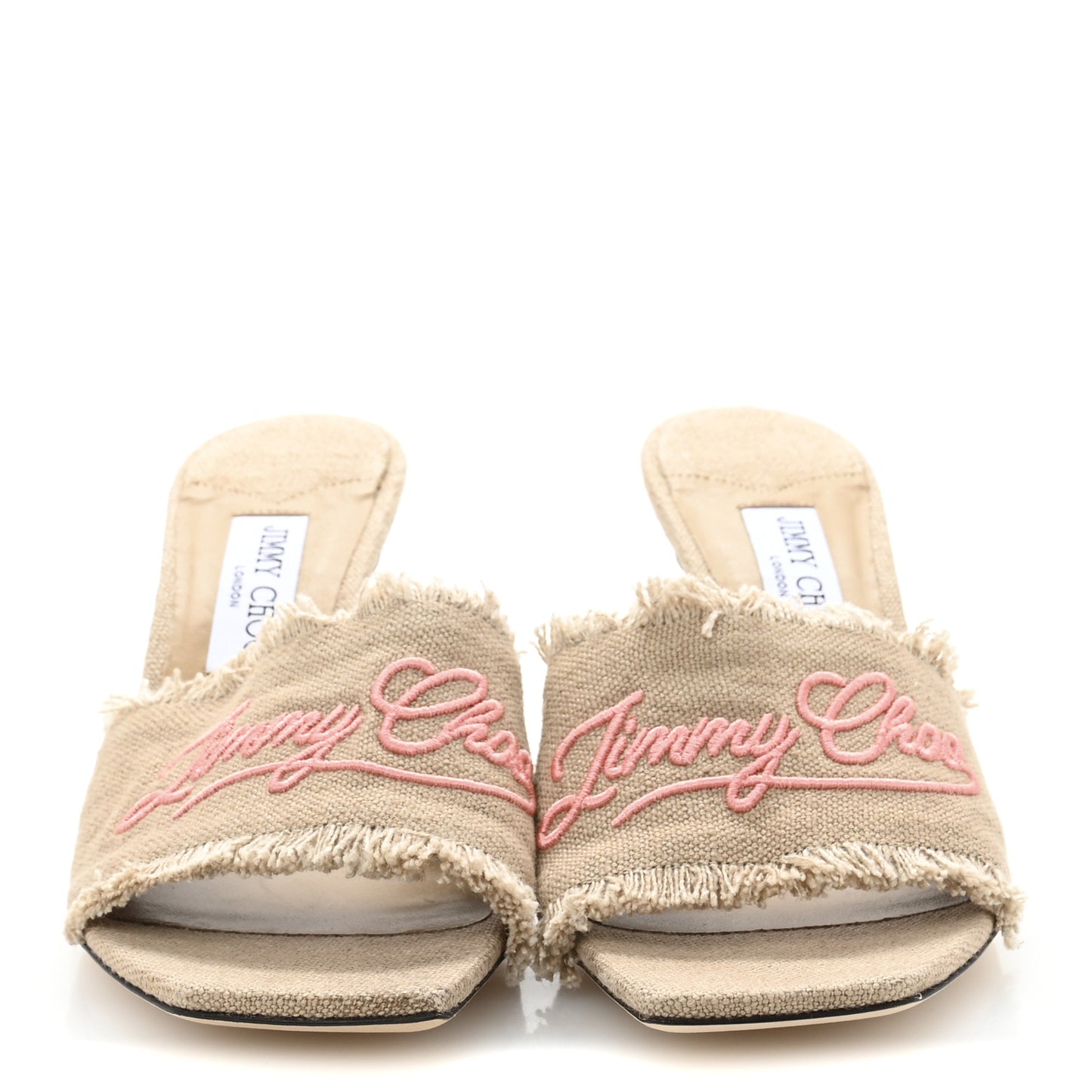 Canvas Frayed Alexia 70 Mules 41 Beige