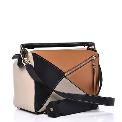 Loewe Grained Calfskin Medium Puzzle Bag Amber Light Oat 2 of 9