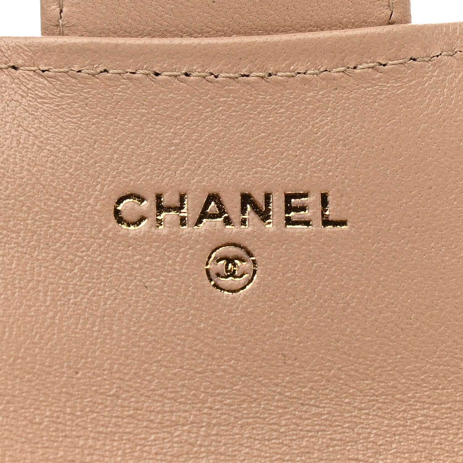 Chanel Lambskin Quilted Flap Card Holder Wallet Beige 7 of 9