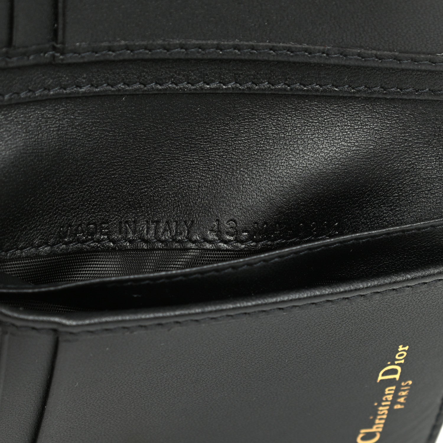 Christian Dior Grained Calfskin Supple Cannage Caro Scarlet Zipped Wallet Black 7 of 8