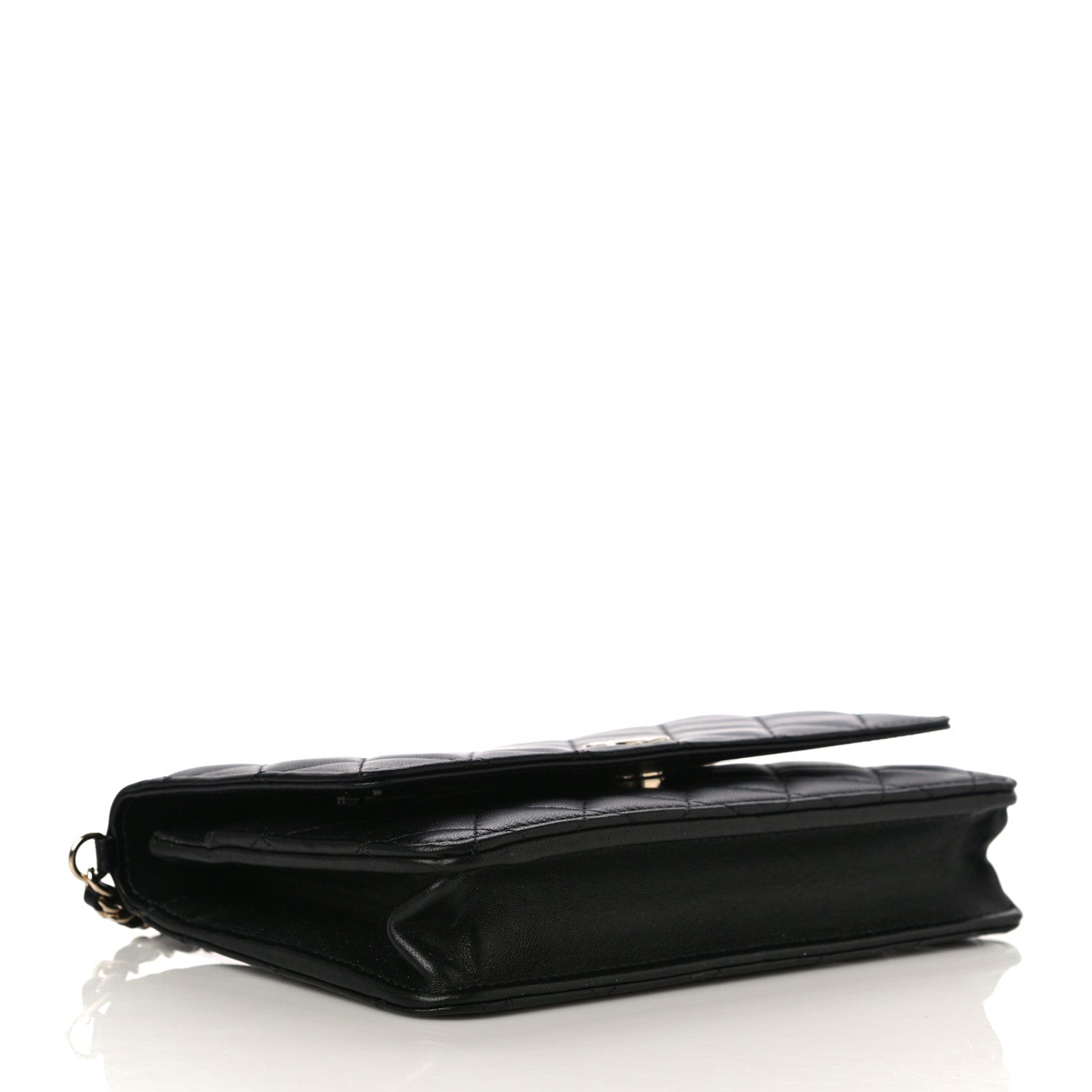Chanel Lambskin Quilted Pearl Wallet On Chain WOC Black 4 of 13
