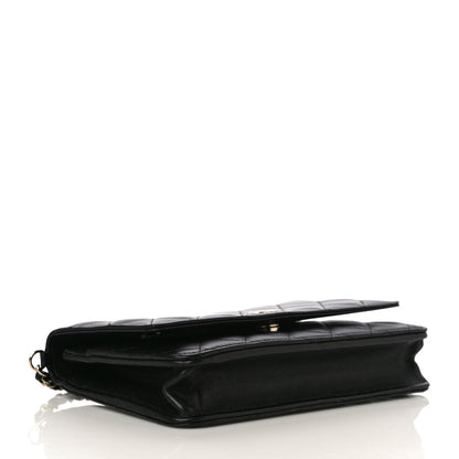 Chanel Lambskin Quilted Pearl Wallet On Chain WOC Black 4 of 13