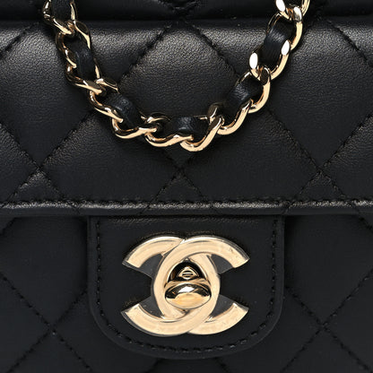 Chanel Lambskin Quilted CC In Love Heart Clutch With Chain Black 8 of 11