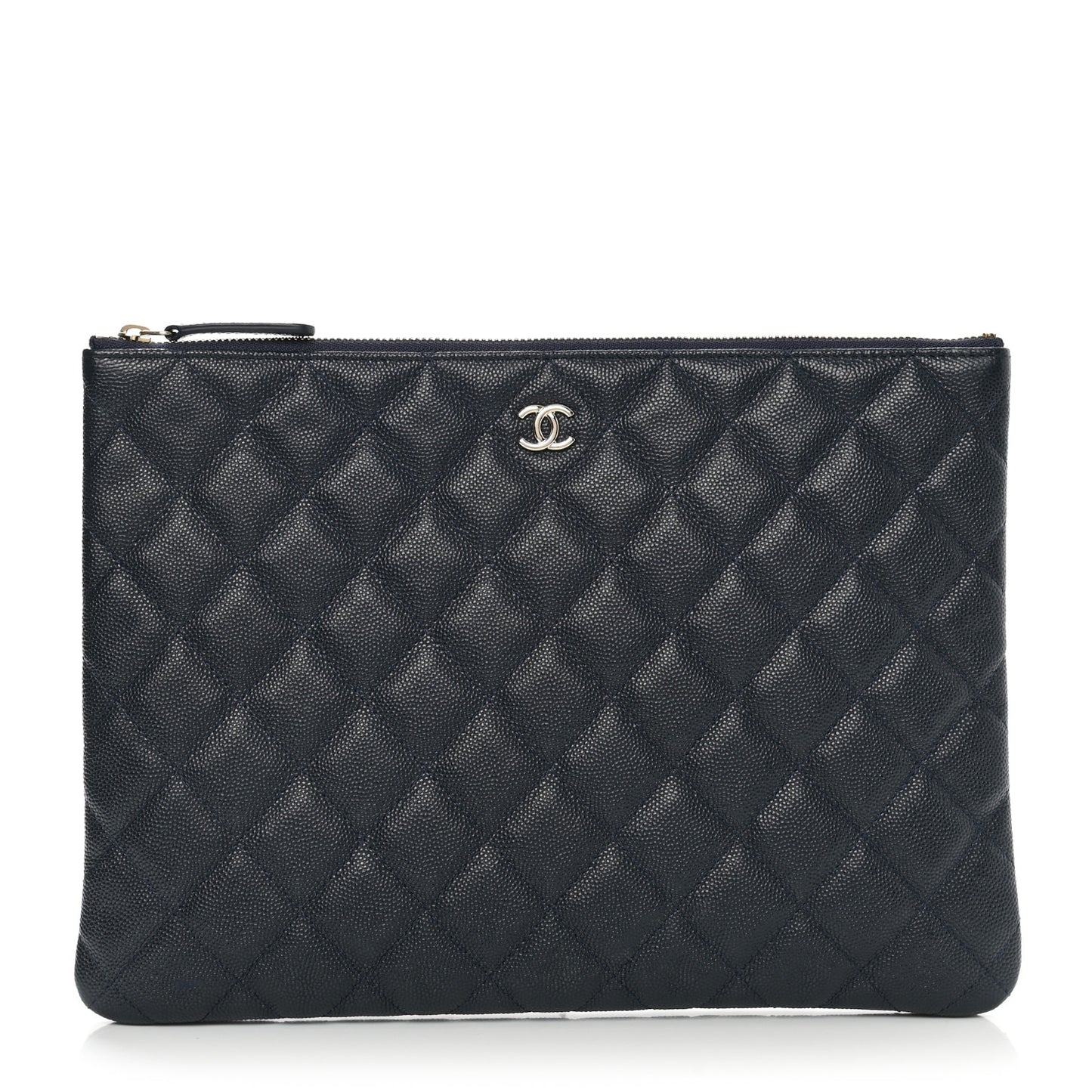Caviar Quilted Medium Cosmetic Case Navy