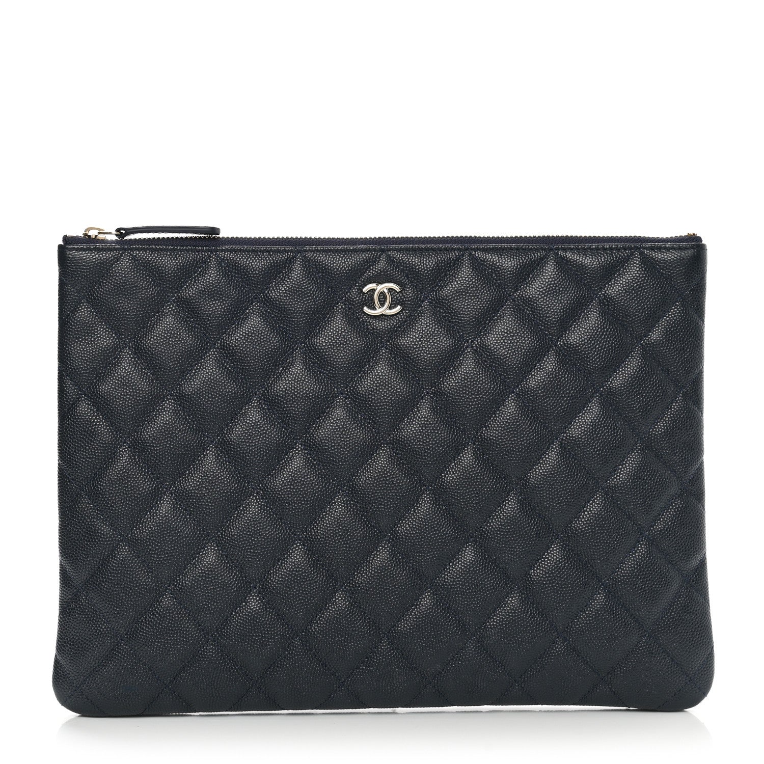 Chanel Caviar Quilted Medium Cosmetic Case Navy 1 of 8