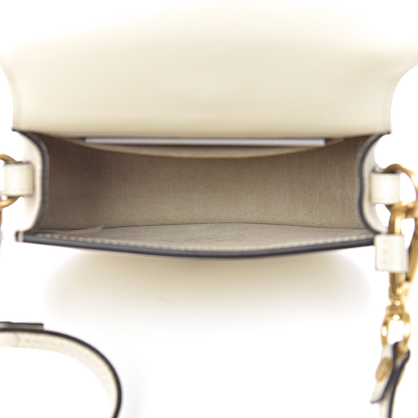 Calfskin Suede Small Nile Bracelet Bag Off White
