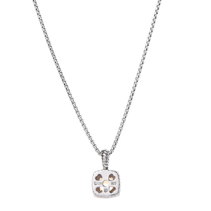 David Yurman Sterling Silver Diamond Citrine 7mm Petite Albion Pendant Necklace 5 of 6