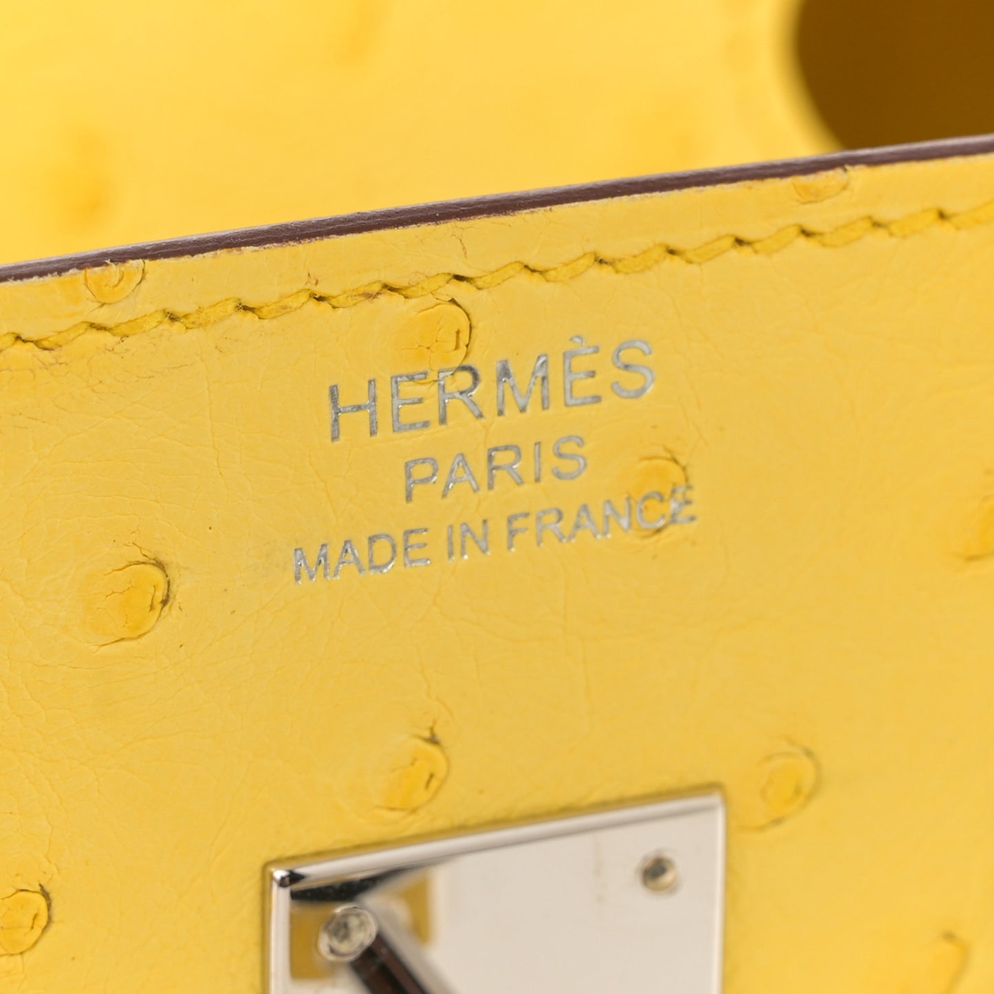 Ostrich Birkin 25 Jaune Citron