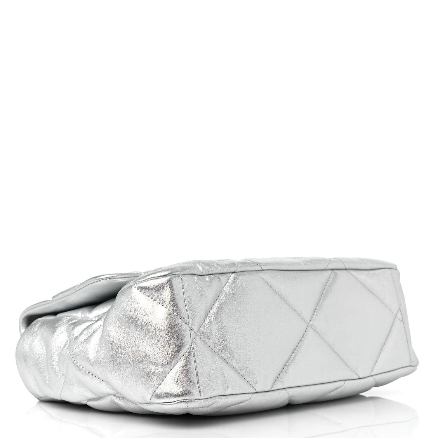 Chanel Metallic Lambskin Quilted Large Chanel 19 Flap Silver 4 of 10
