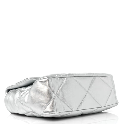 Chanel Metallic Lambskin Quilted Large Chanel 19 Flap Silver 4 of 10