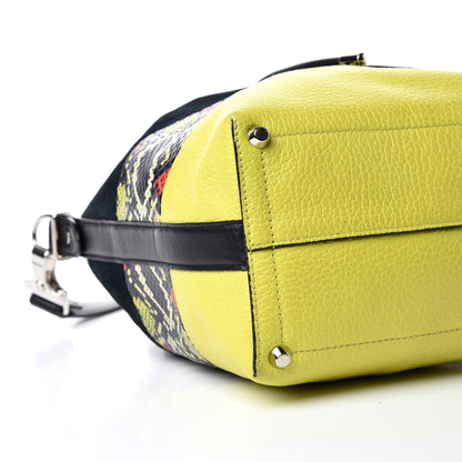 Proenza Schouler Smooth Leather Elaphe Snakeskin Patchwork Medium Bucket Bag Charteuse 6 of 15