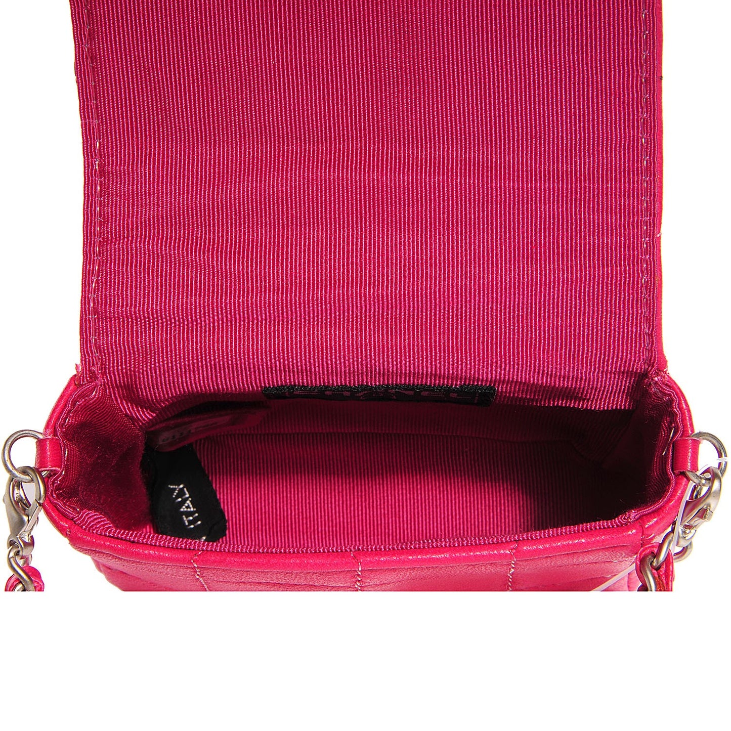 Lambskin Square Stitched Convertible Micro Flap Pink