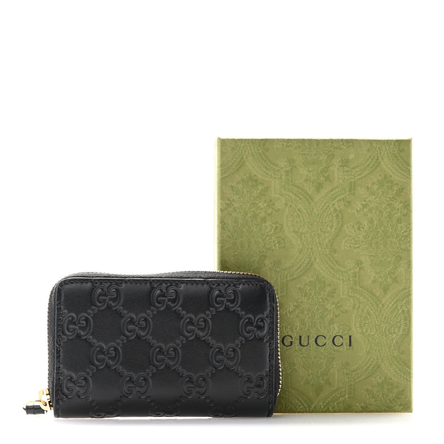 Gucci Guccissima Zip Around Card Case Black 9 of 9