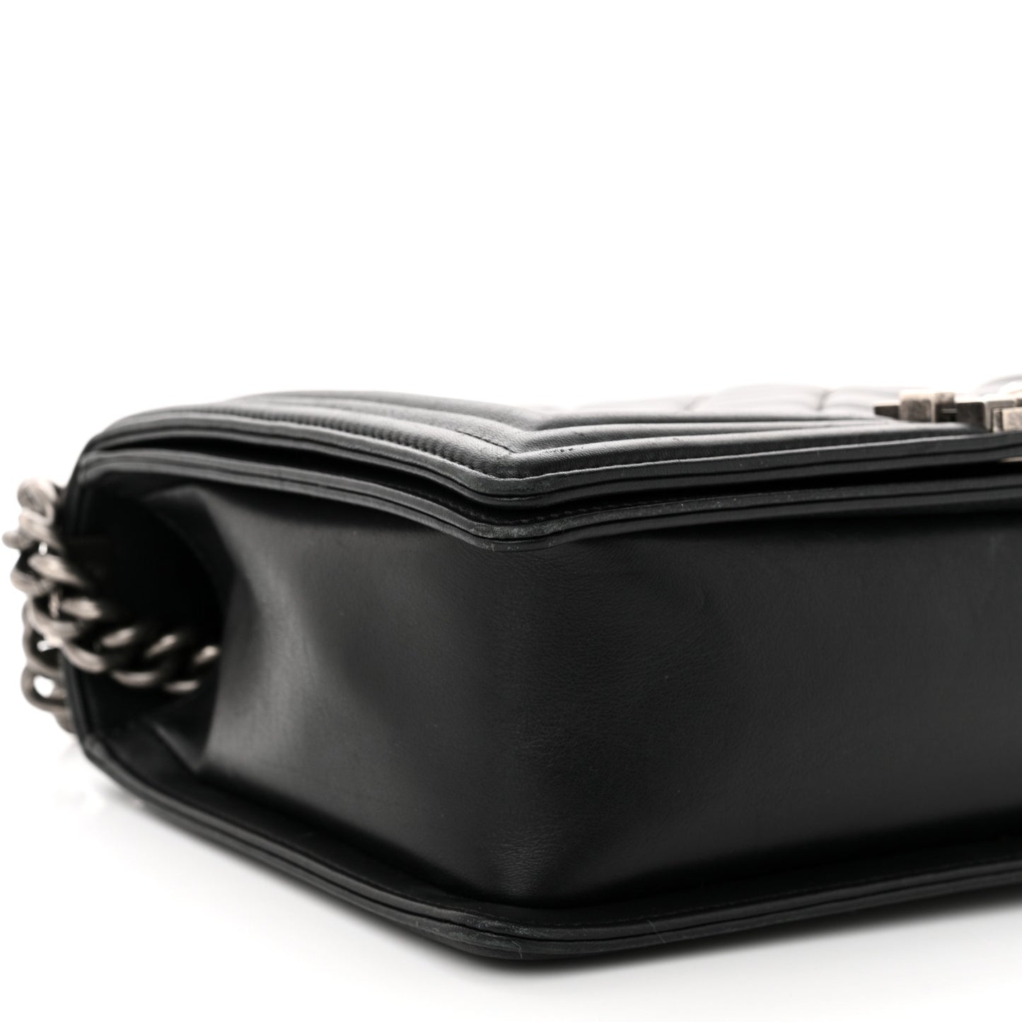 Lambskin Quilted New Medium Boy Flap Black