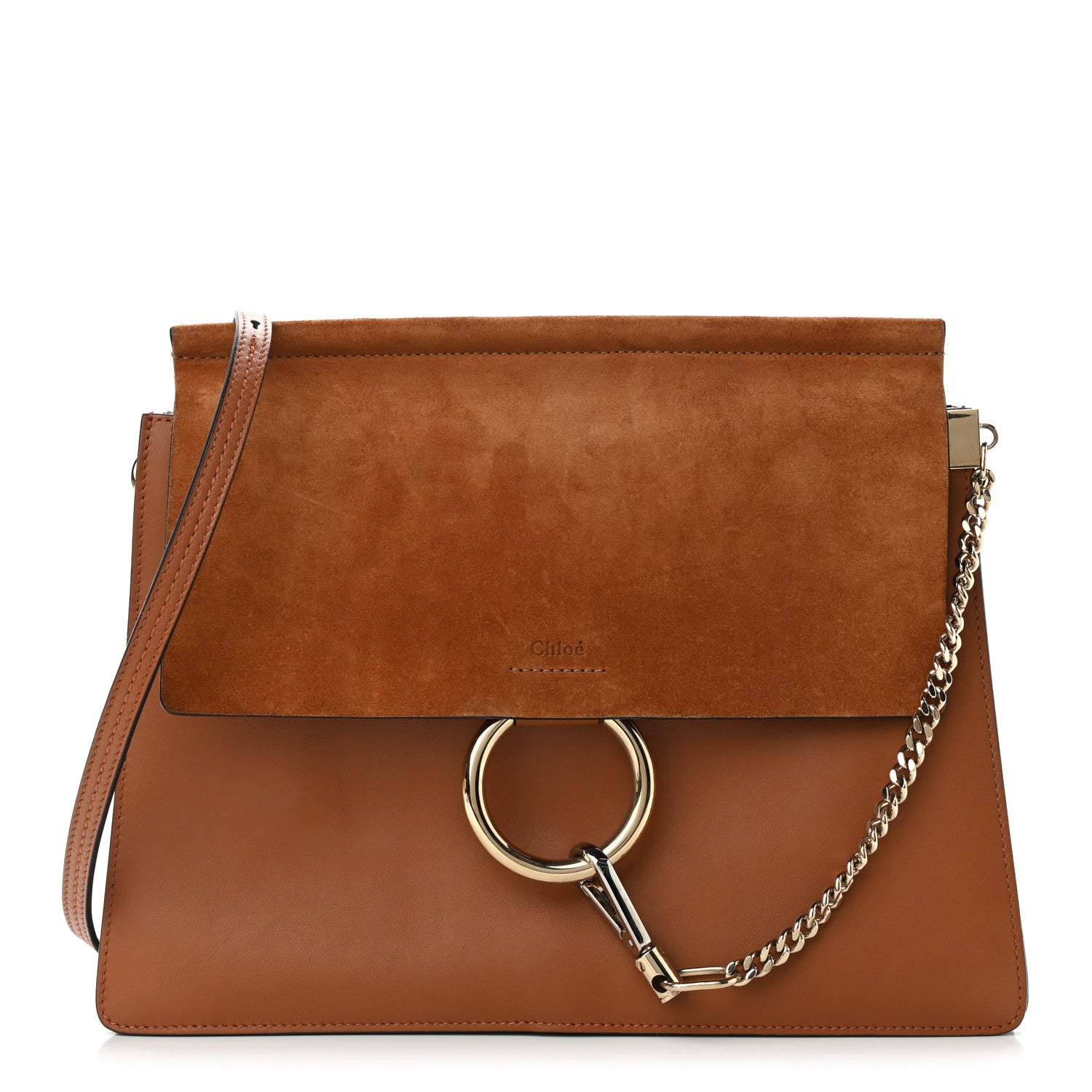 Chloe Suede Calfskin Medium Faye Shoulder Bag Caramel 1 of 10