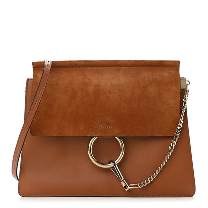 Chloe Suede Calfskin Medium Faye Shoulder Bag Caramel 1 of 10