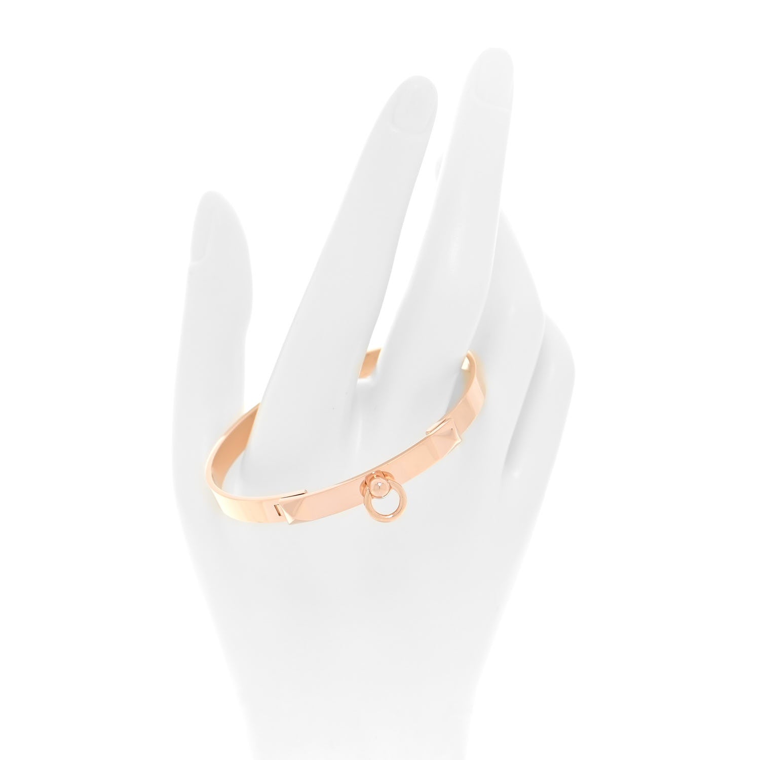 Hermes 18K Rose Gold PM Collier De Chien Bracelet ST 2 of 5