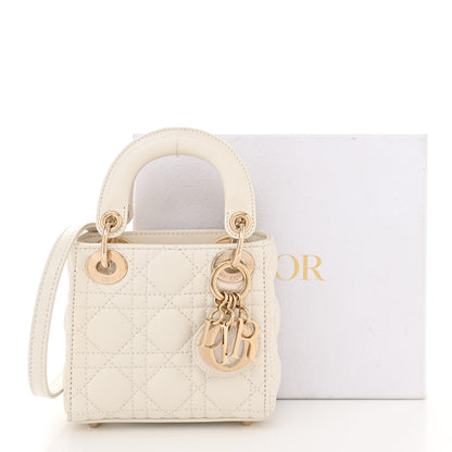 Christian Dior Lambskin Cannage Micro Lady Dior White 11 of 11