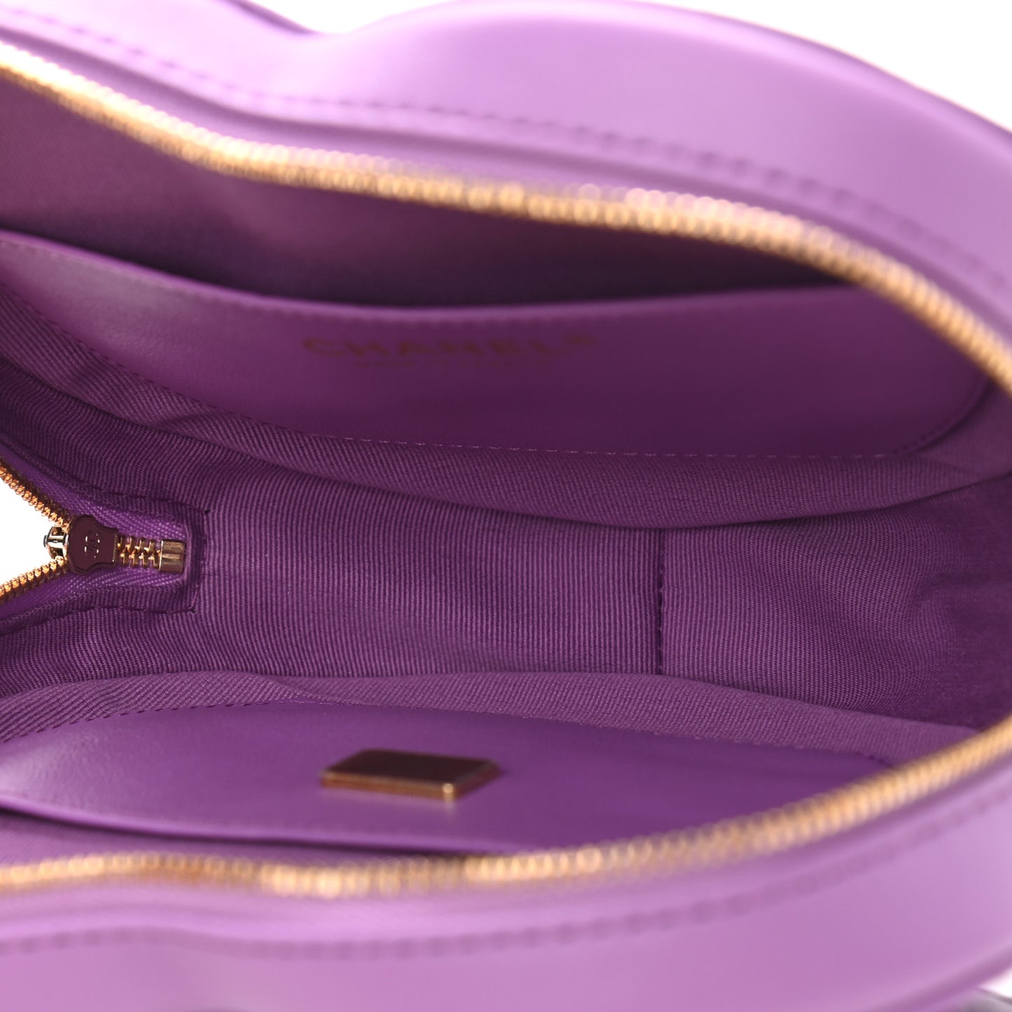 Lambskin Quilted CC In Love Heart Bag Purple