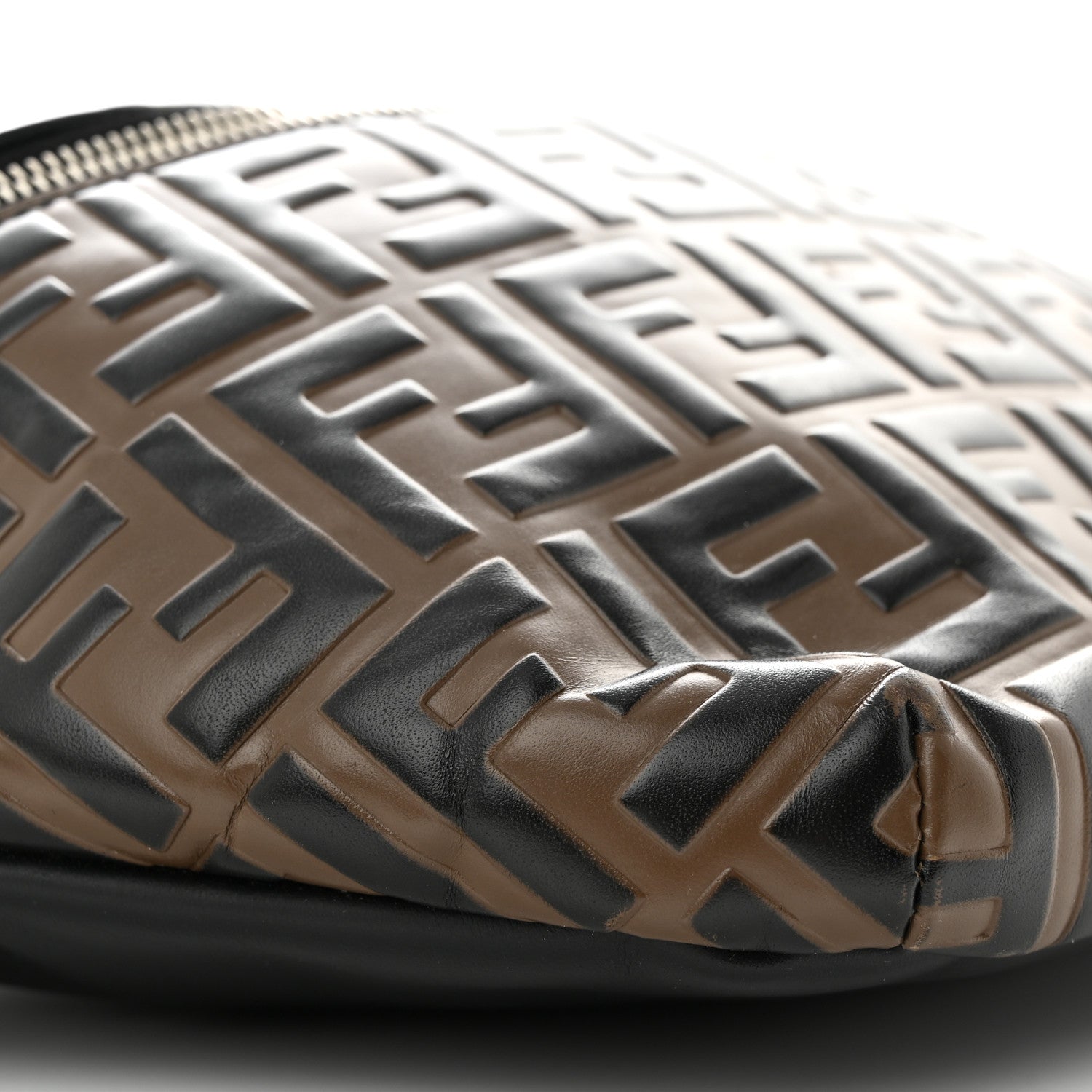 Fendi Vitello Century Bi-Color FF 1974 Embossed Belt Bag Maya Black 9 of 15