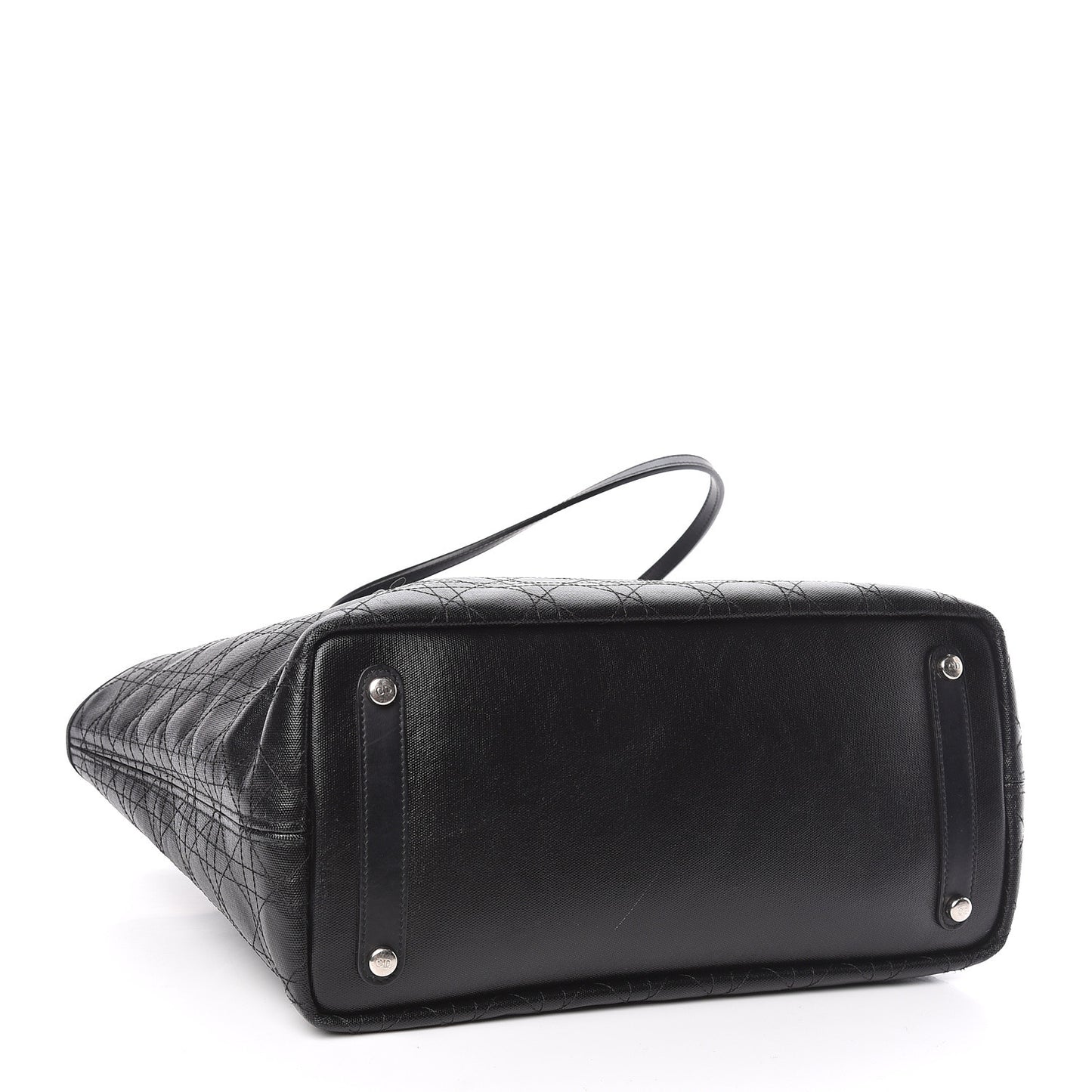 Coated Canvas Cannage Panarea Shopping Tote Black
