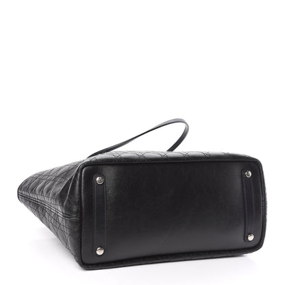 Christian Dior Coated Canvas Cannage Panarea Shopping Tote Black 4 of 13