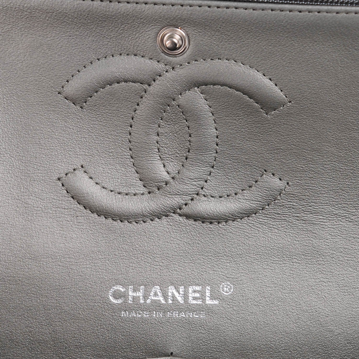 Chanel Calfskin Metallic Pixel Effect Medium Double Flap Silver 5 of 7