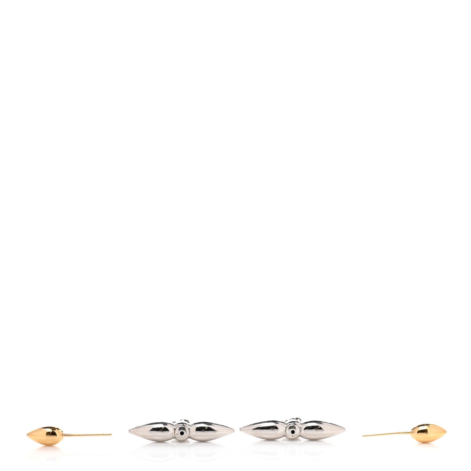 Louis Vuitton Metal Louisette Earrings Silver Gold 3 of 5