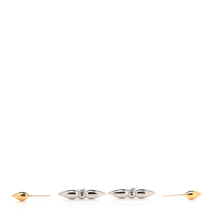 Louis Vuitton Metal Louisette Earrings Silver Gold 3 of 5