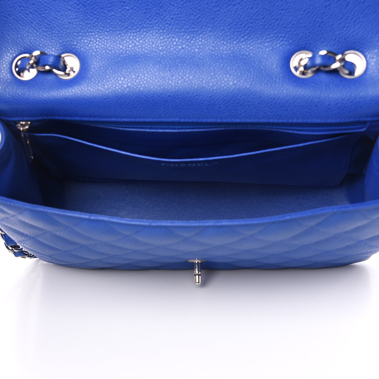 Chanel Caviar Quilted Jumbo Single Flap Blue 5 of 10