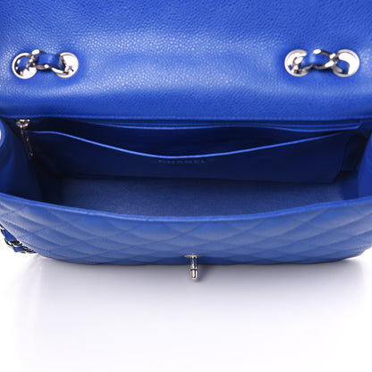 Chanel Caviar Quilted Jumbo Single Flap Blue 5 of 10