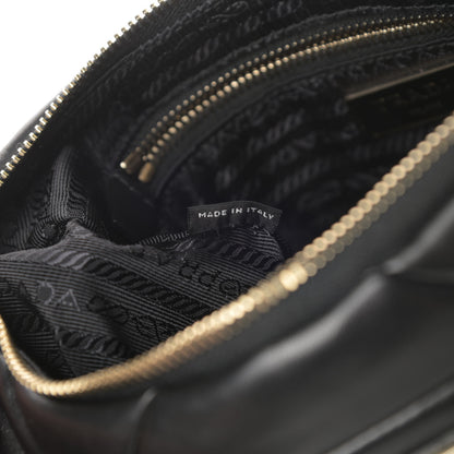 Prada Nappa Re-Nylon Triangle Quilted Patchwork System Shoulder Bag Black 8 of 12