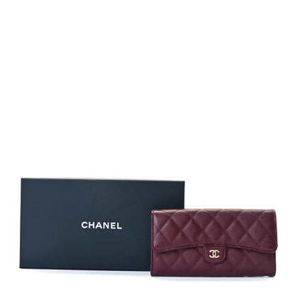 Chanel Caviar Quilted Large Gusset Flap Wallet Burgundy 9 of 9