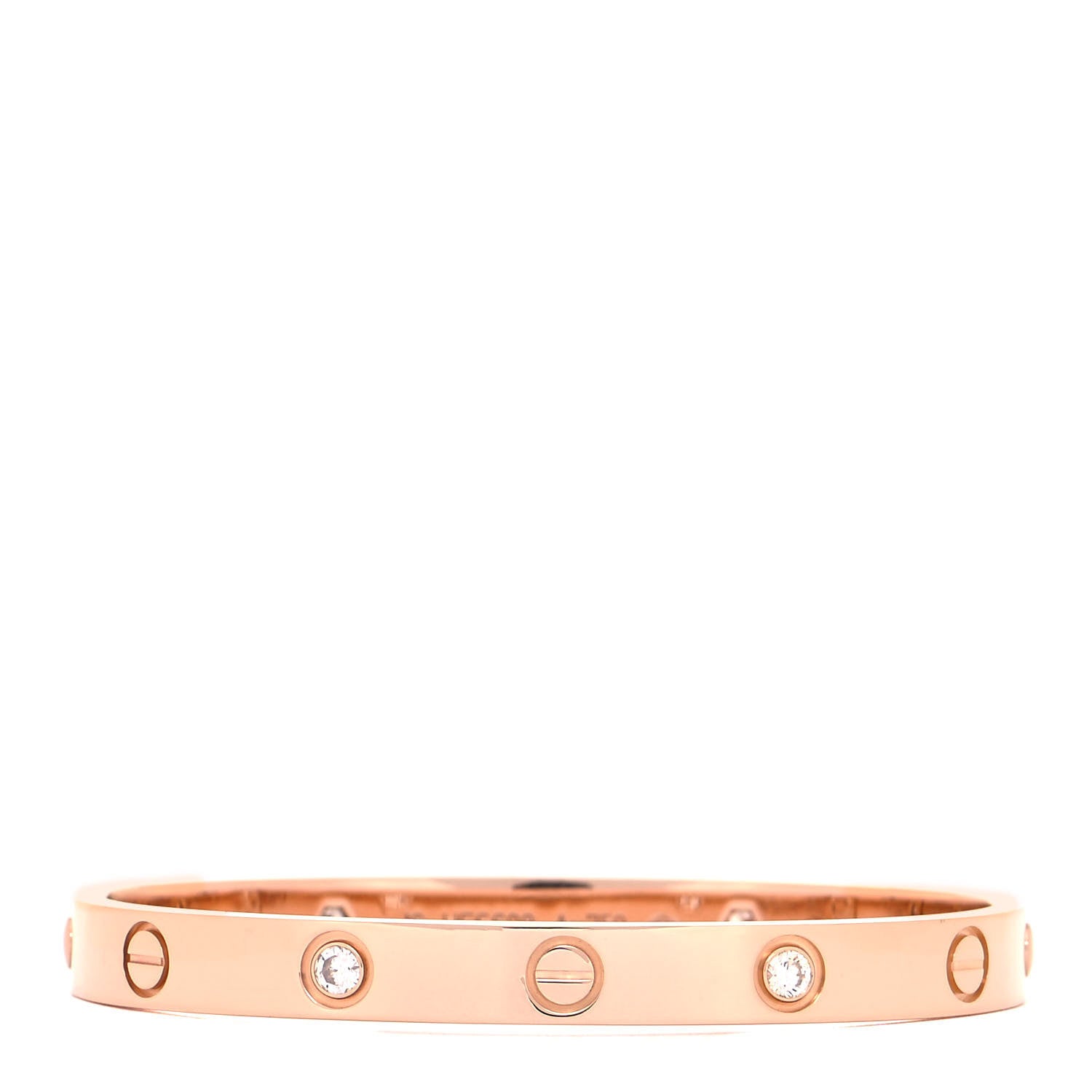 Cartier 18K Pink Gold 4 Diamond LOVE Bracelet 16 3 of 6