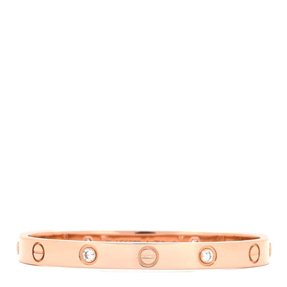 Cartier 18K Pink Gold 4 Diamond LOVE Bracelet 16 3 of 6