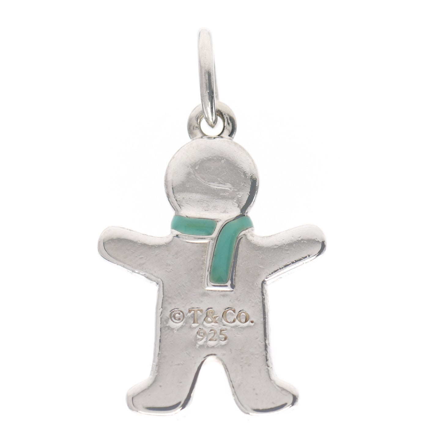 Sterling Silver Enamel Gingerbread Man Charm Blue