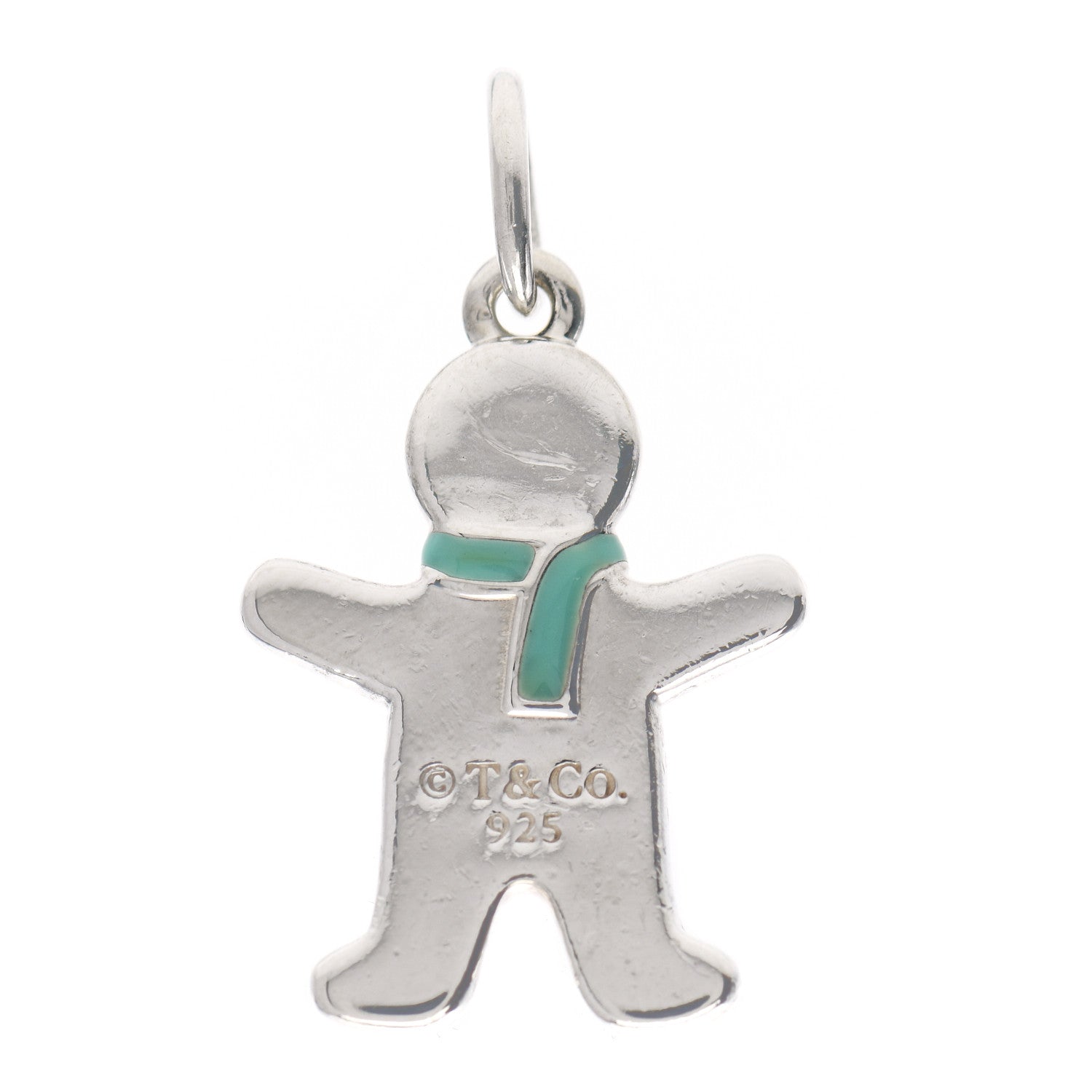 Tiffany Sterling Silver Enamel Gingerbread Man Charm Blue 3 of 3