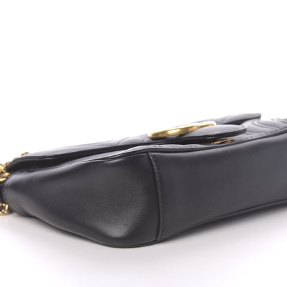 Gucci Calfskin Matelasse Small GG Marmont Shoulder Bag Black 8 of 10