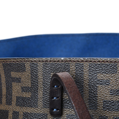 Fendi Zucca Spalmati Medium Roll Tote Tobacco Blue 13 of 15