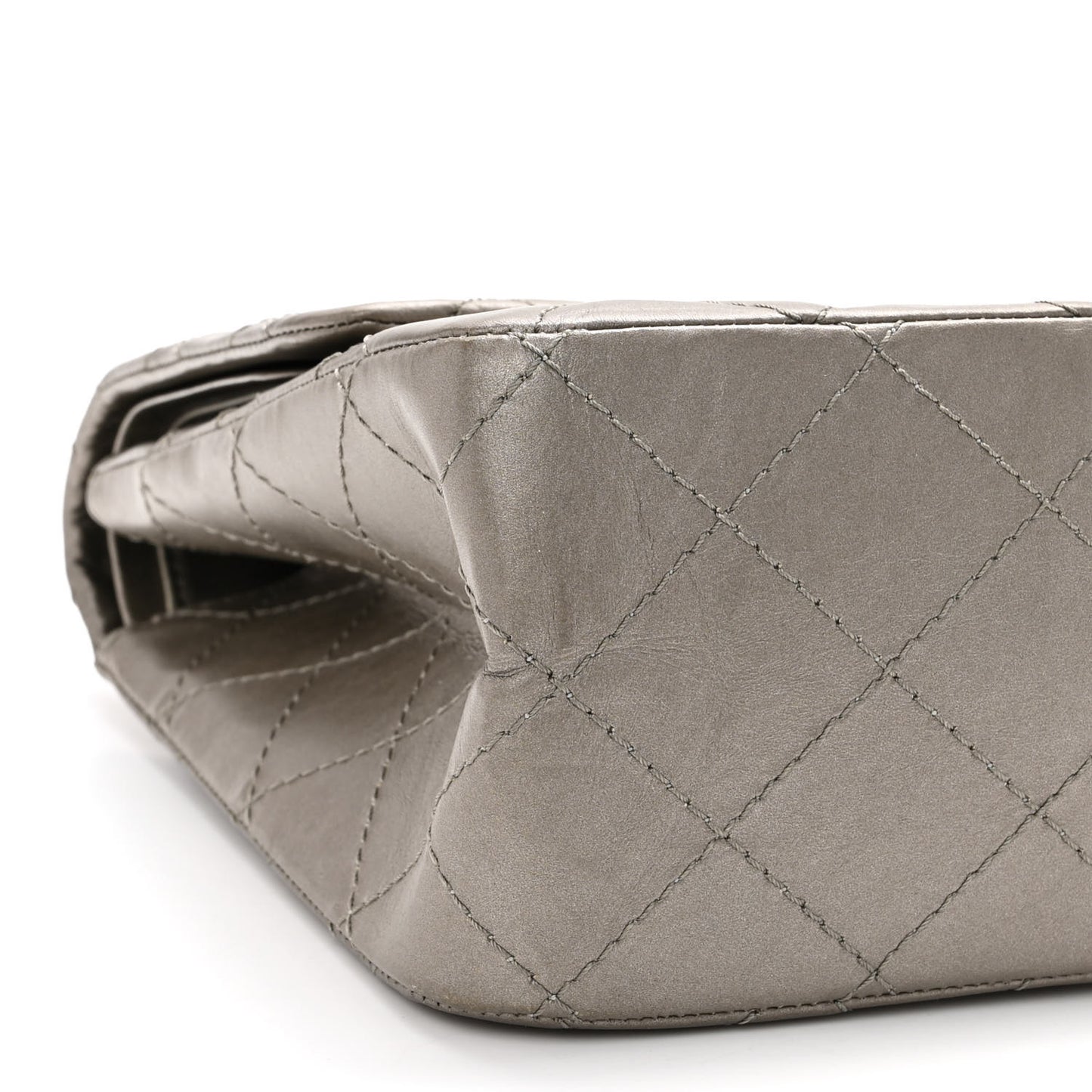 Metallic Aged Calfskin Quilted 2.55 Reissue 227 Flap Grey