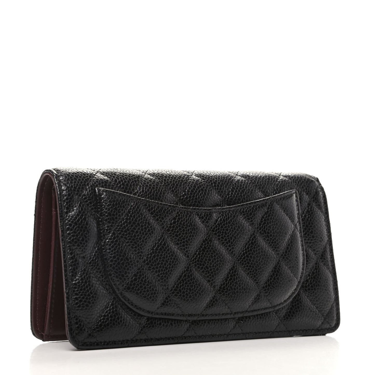 Caviar Quilted Yen Wallet Black