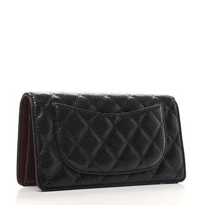 Chanel Caviar Quilted Yen Wallet Black 3 of 9