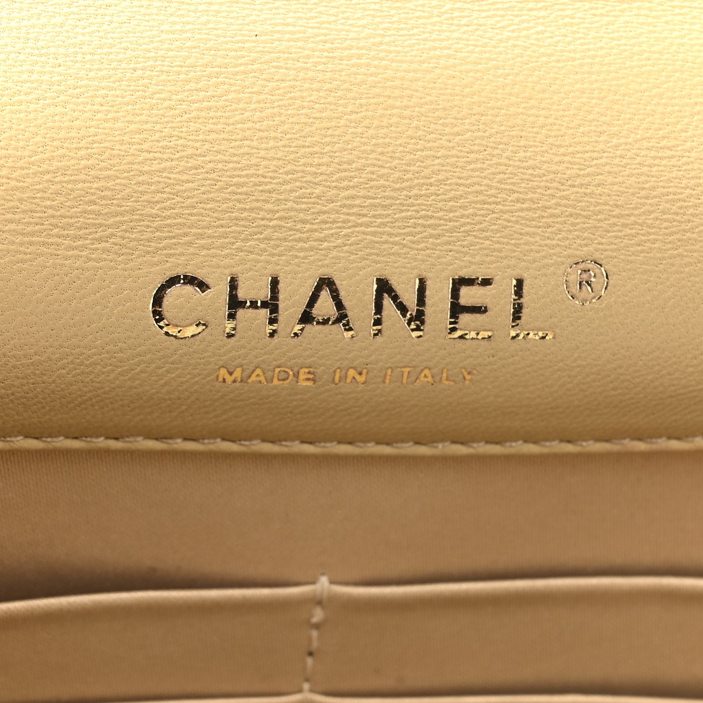 Lambskin Quilted Golden Class Wallet On Chain WOC Dark Beige