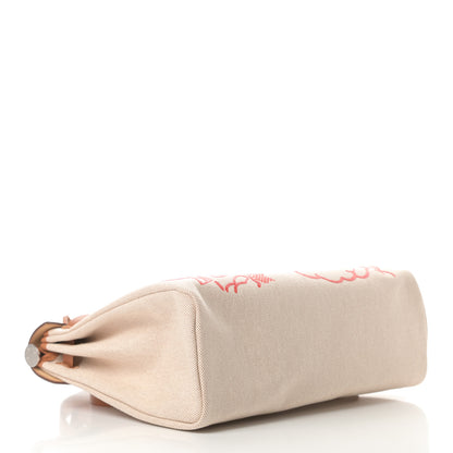 Hermes Vache Hunter Toile Pegase Pop Herbag Zip Retourne 31 PM Capucine Ecru 5 of 12