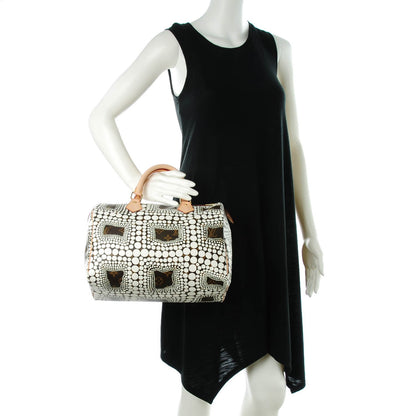 Louis Vuitton Monogram Kusama Town Speedy 30 White 2 of 7