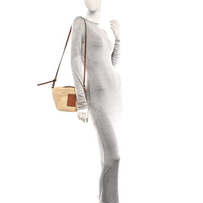 Loewe Calfskin Raffia Paulas Ibiza Pochette Bag Natural Tan 2 of 10