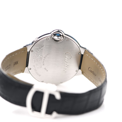 Cartier 18K White Gold Diamond Pave Bezel 37mm Ballon Bleu De Cartier Moonphase Automatic Watch 4 of 4