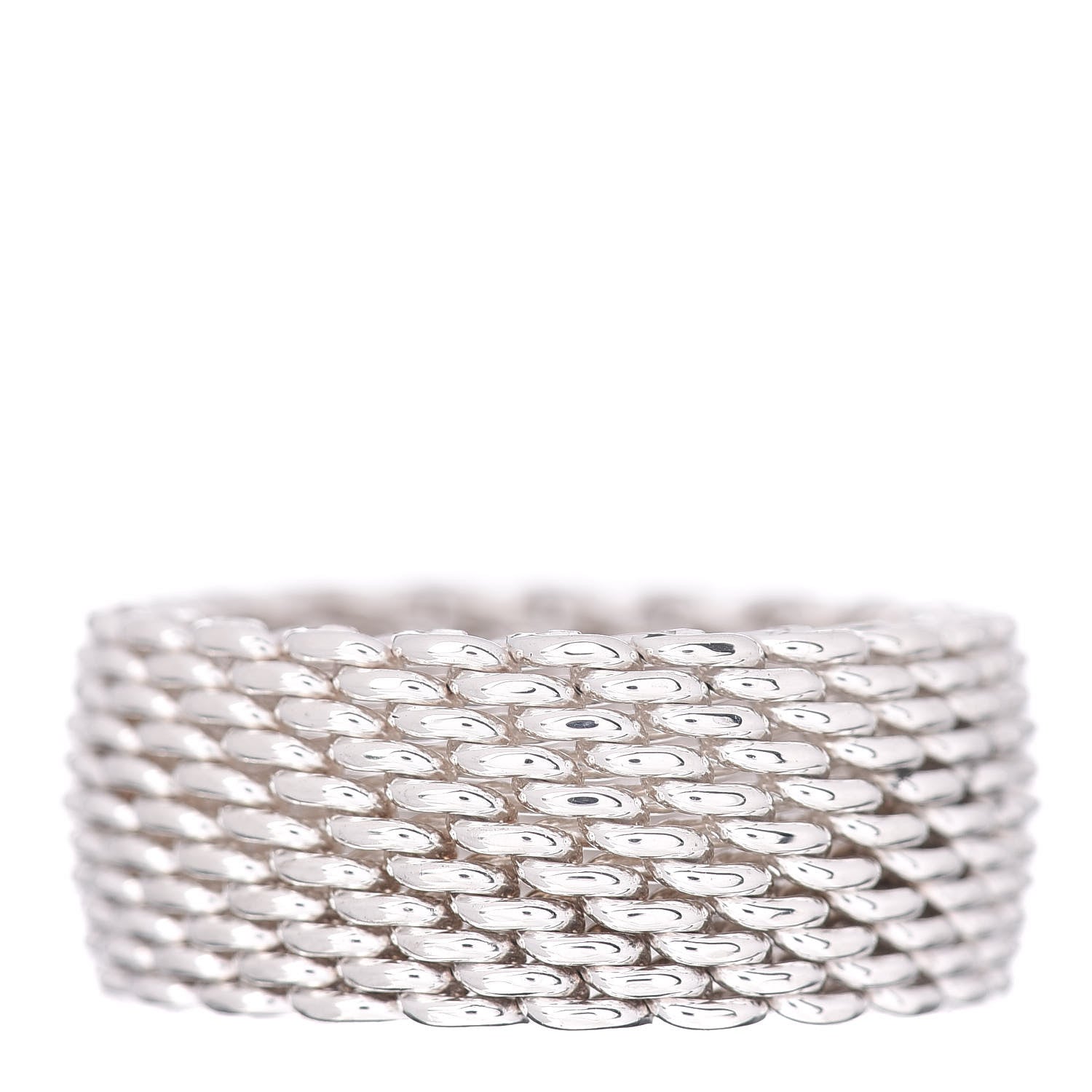 Tiffany Sterling Silver Somerset Mesh Ring 60 9 1 of 4