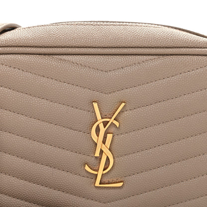 Saint Laurent Grain De Poudre Matelasse Monogram Mini Lou Camera Bag Dark Beige 8 of 11
